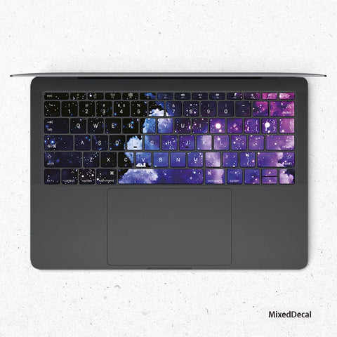 Purple Galaxy MacBook Air Keyboard Keys Skin MacBook Pro 15 stickers MacBook Pro 13 Touch Bar Keyboard Skin MacBook Pro 16 Decal