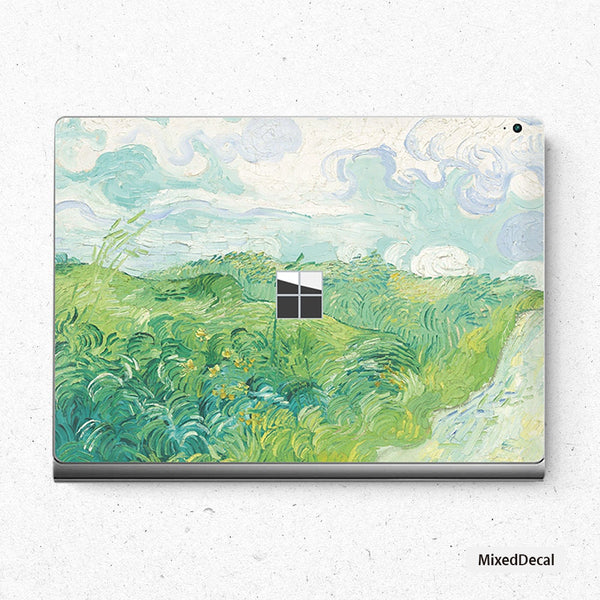 Green wheat field Laptop Stickers Microsoft Surface Book Skin Surface Laptop Protector Cover Top and Bottom 3M Vinyl Skin