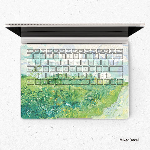 Green wheat field Microsoft SurfaceBook Keyboard Sticker Surface Laptop Full Keyboard Skin US Layout 3M Vinyl Skin