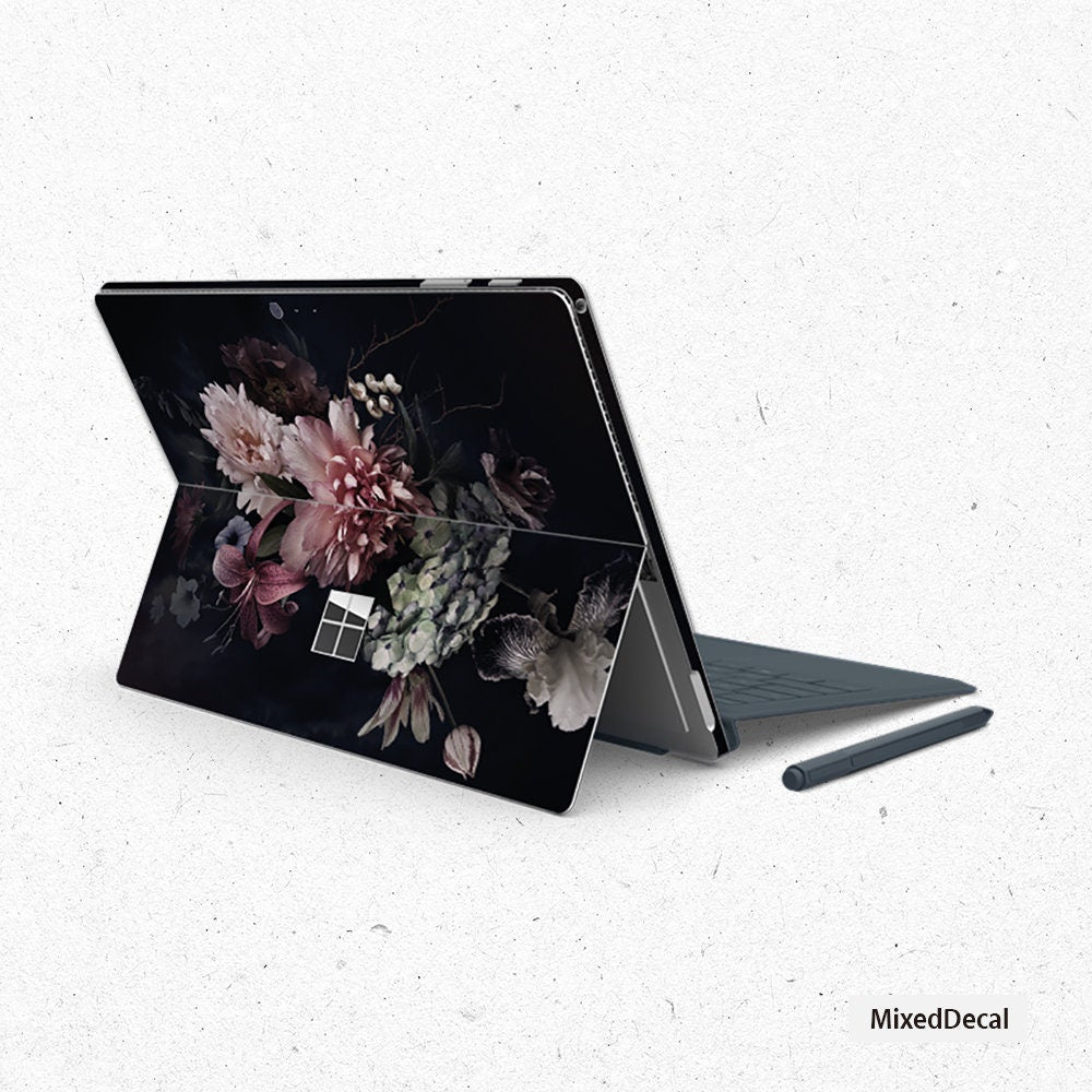 Surface Pro X Surface Pro X Skin Microsoft Surface Pro 7 sticker Dark Flower New Surface Pro back cover skin Tablet decal