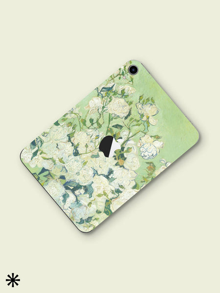 White Rose iPad Skin iPad Pro 12.9 Decal iPad Air 4 Back Skin iPad Back Decal iPad Skin Green