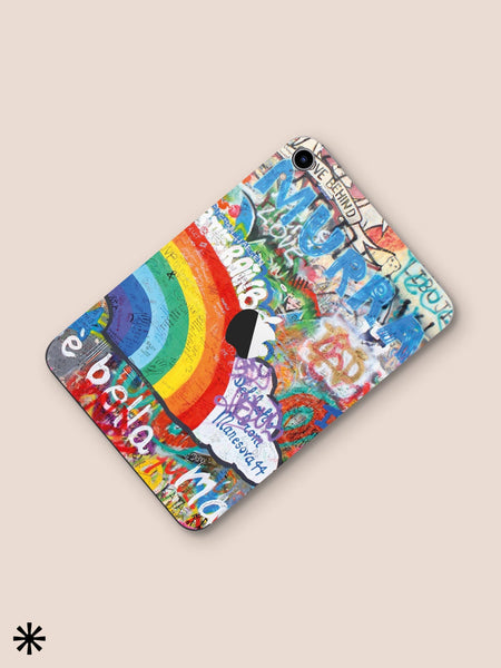 Rainbow Graffiti Wall iPad 7 Skin iPad Pro 10.5 Decal Sticker New iPad Pro decal iPad 12.9 sticker Apple iPad Mini 5 cover sticker