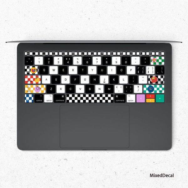 Checkerboard MacBook keyboard Stickers Keyboard Decal MacBook Air 13 Vinyl Skin Kits MacBook Pro 14 keyboard individual stickers