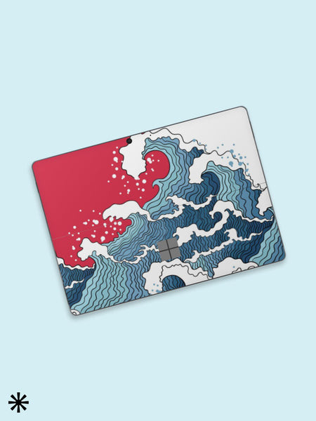 New Microsoft Surface Go Red Waves Cover Surface Decal Protection Skin Surface Go Skin Surface Go 2 Cover Surface Go 3 Vinyl Sticker