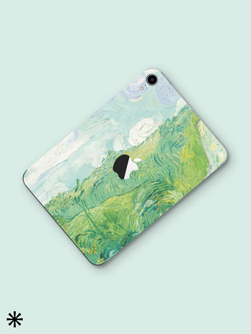 Green Wheat Field iPad Skin iPad Pro 12.9 Decal iPad Air 4 Back Skin iPad Back Decal iPad 9 Skin iPad mini 6 Back Skin