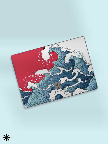 New Microsoft Surface Go Red Waves Cover Surface Decal Protection Skin Surface Go Skin Surface Go 2 Cover Surface Go 3 Vinyl Sticker