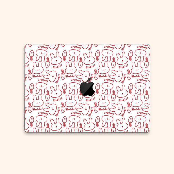 Rabbit MacBook Pro Touch Skin MacBook Air M2 Cover MacBook Protective Vinyl skin Anti Scratch Laptop Top and Bottom Cover