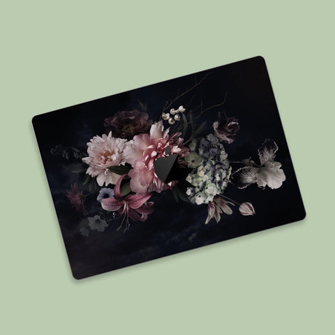 Dark flower Ephemera in the Shadows, Skin Decal Wrap Kit Compatible with the Apple MacBook Pro and Air (M chips or Intel)