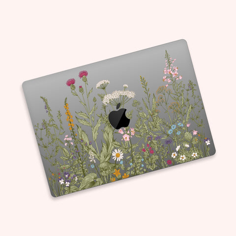 Nature's Blooms MacBook Sticker Full Transparent MacBook Air Skin MacBook Pro Decal MacBook M1 ，Illustration Artistry，3M Material, Durable
