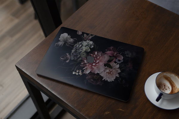 Dark flower Ephemera in the Shadows, Skin Decal Wrap Kit Compatible with the Apple MacBook Pro and Air (M chips or Intel)