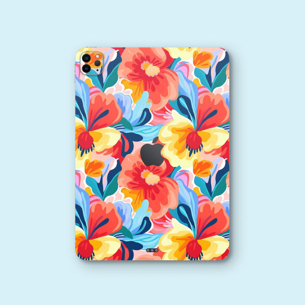 iPad Pro Decal with Bold Floral Design, Ultra-Thin Protection for iPad Pro, Stain & Scratch Resistant, Illustrated Floral iPad Air Skin