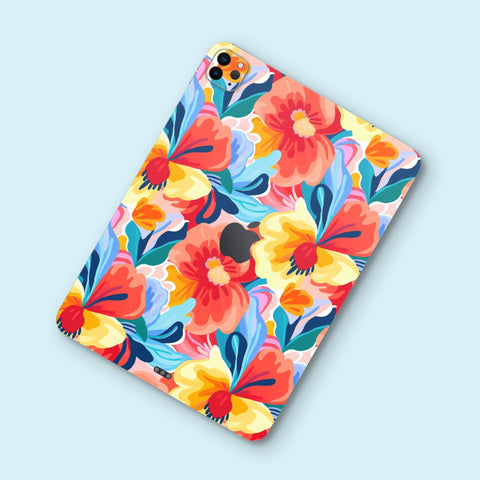 iPad Pro Decal with Bold Floral Design, Ultra-Thin Protection for iPad Pro, Stain & Scratch Resistant, Illustrated Floral iPad Air Skin