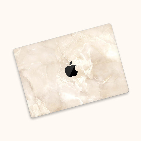 Beige Marble MacBook Pro Touch 16 Skin MacBook Air Cover MacBook Retina 12 Protective Vinyl skin Anti Scratch Laptop Top and Bottom Cover
