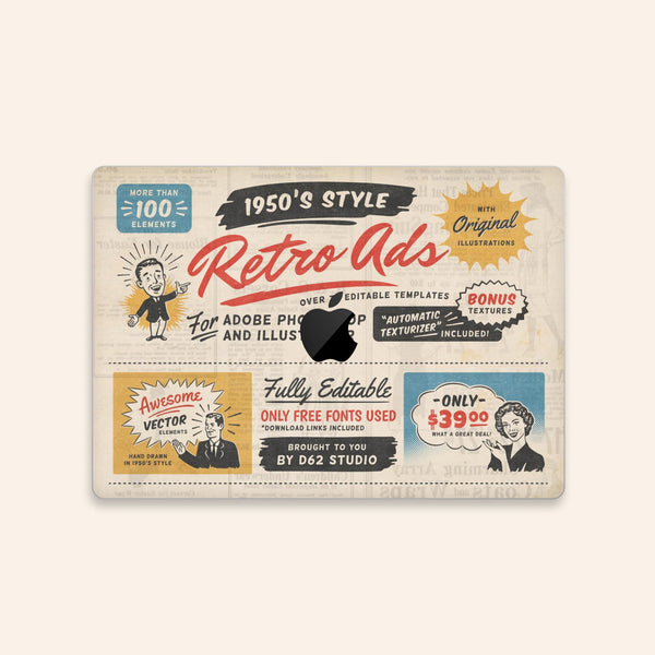 Old Poster MacBook Pro Touch 16 Skin MacBook Pro 13 Cover MacBook Air Protective Vinyl skin Anti Scratch Laptop Top and Bottom Cover