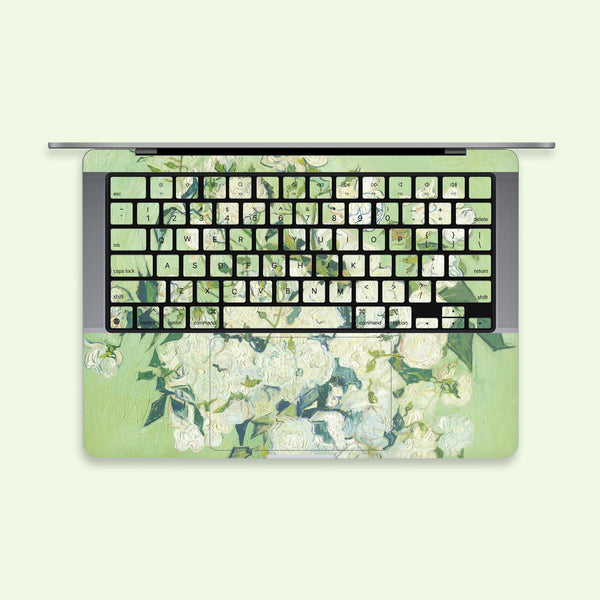 MacBook Pro 16 Keyboard Stickers MacBook Air Skin Keyboard Cover sticker White Rose macbook decal stickers macbook air keyboard decal