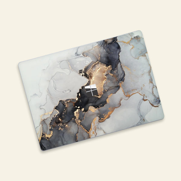 Surface Laptop Go 12.4" Skin Microsoft Laptop Stickers Gold Marble Stickers Top and Bottom Skin