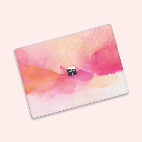 New Microsoft Surface Laptop Sticker Top Surface Skin WaterColor Pink Bottom Decal Protector Cover