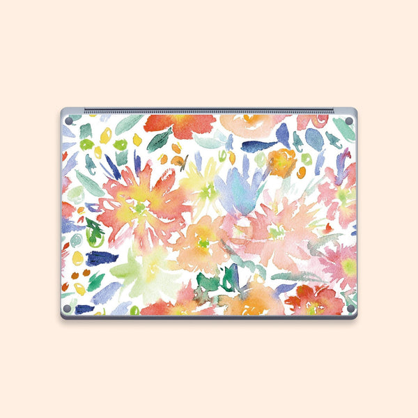 Watercolor Garden Laptop Stickers Microsoft Surface Book Skin Surface Laptop Protector Cover Top and Bottom 3M Skin
