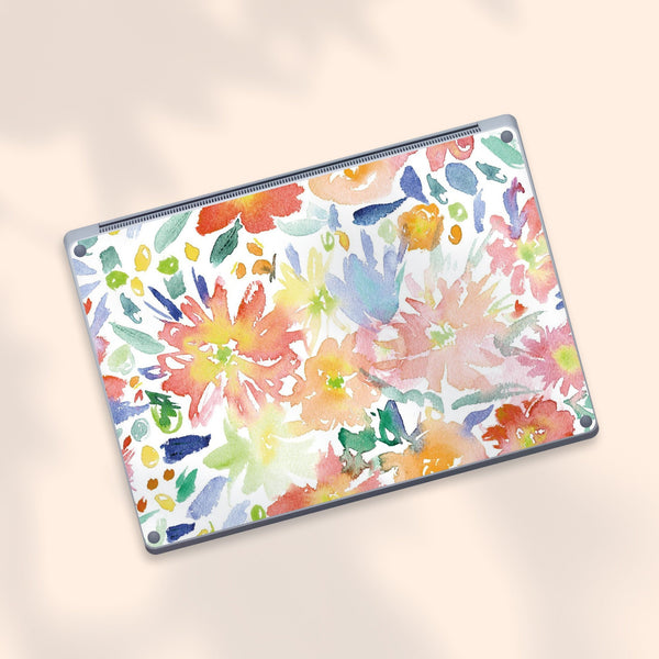 Watercolor Garden Laptop Stickers Microsoft Surface Book Skin Surface Laptop Protector Cover Top and Bottom 3M Skin
