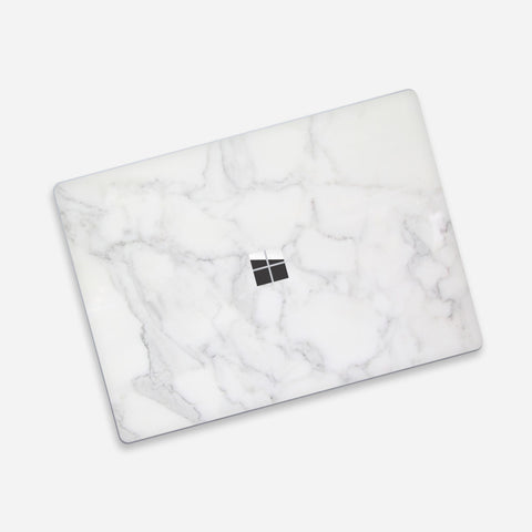 Surface Laptop Go 12.4" Skin Microsoft Laptop Stickers White Marble Decals Top and Bottom Skin