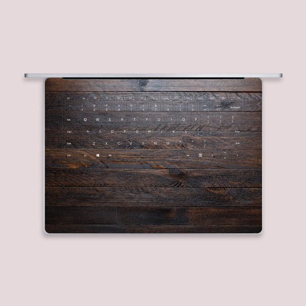 Microsoft SurfaceBook 2 Laptop Skin Keyboard Sticker 13in Core i5 Decal Protector Cover Dark Woodgrain