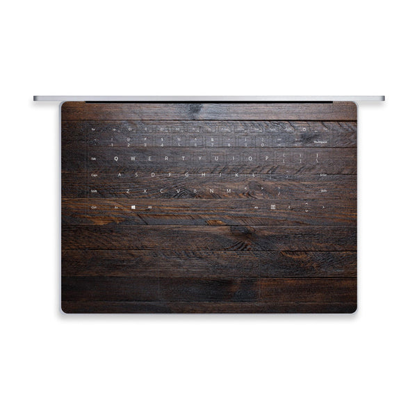 Microsoft SurfaceBook 2 Laptop Skin Keyboard Sticker 13in Core i5 Decal Protector Cover Dark Woodgrain