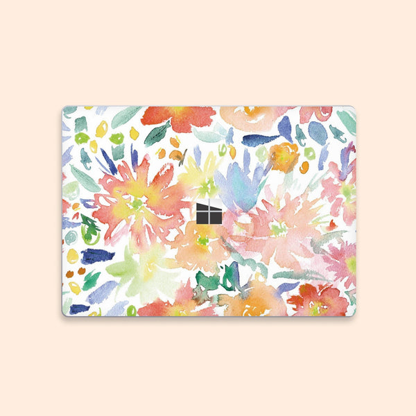 Watercolor Garden Laptop Stickers Microsoft Surface Book Skin Surface Laptop Protector Cover Top and Bottom 3M Skin