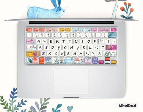 Rabbit MacBook keyboard Laptop Stickers Keyboard Decal Vinyl MacBook Air 13 Skin Kits MacBook 2017 Touch Bar MacBook Pro 15 Skin Air Decal